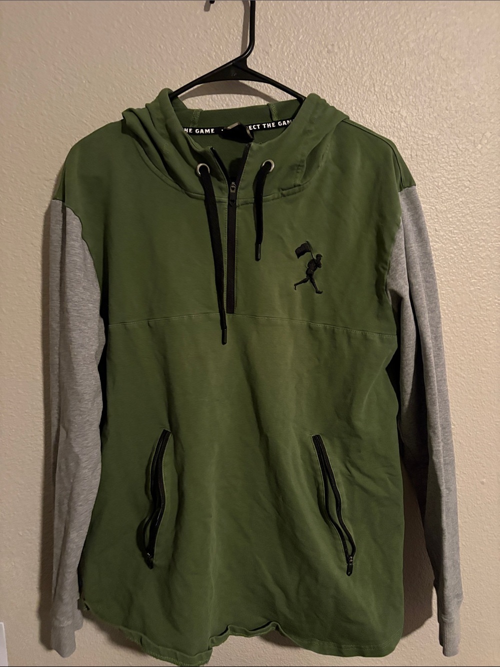Men's Olive & Gray Lightweight Hooded Shirt Jacket - Unbranded